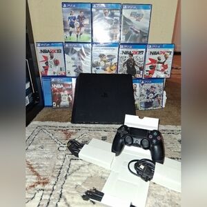 Sony PlayStation 4 Slim Console - Black With 15 Games!!! BUNDLE PACK W/ HDMI CAB